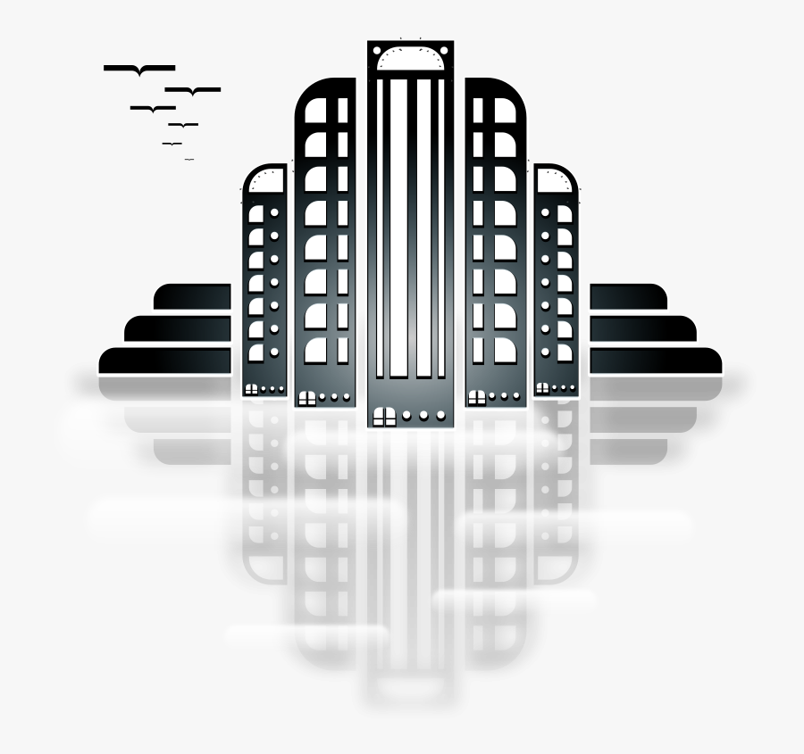 City Skyline Skyscraper Free - Art Deco Building Clipart, Transparent Clipart