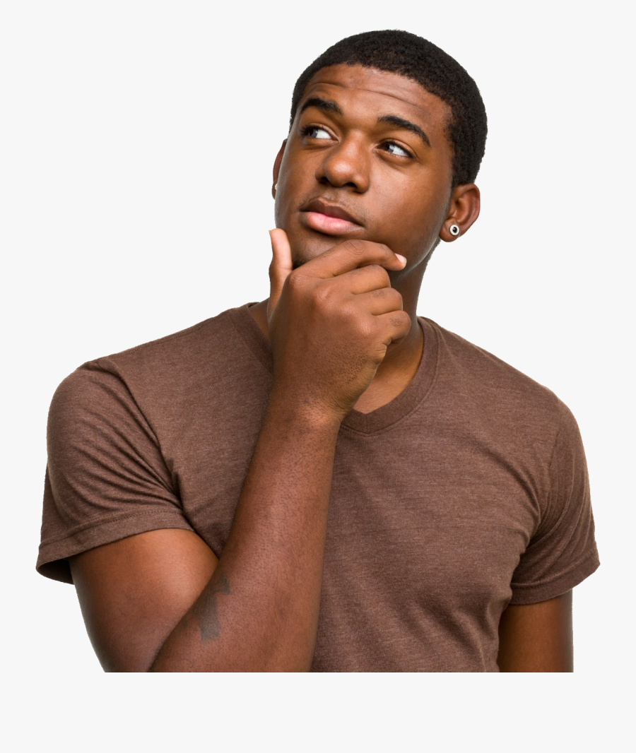 Thinking Man Png - African American Man Thinking, Transparent Clipart