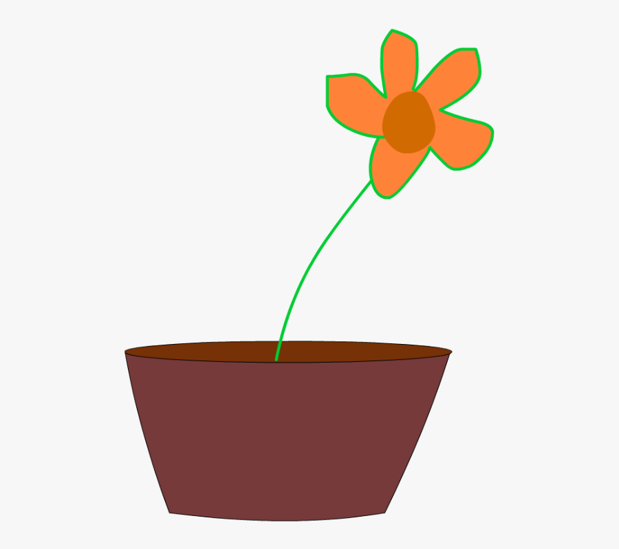 Free Vector Flower In A Vase - مزهرية كرتون, Transparent Clipart