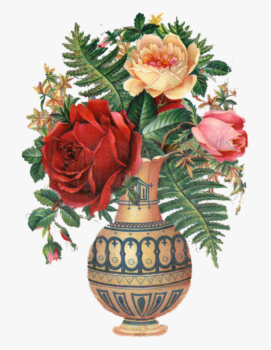 Roses In Vase - Old Flower Vase Png , Free Transparent Clipart - ClipartKey