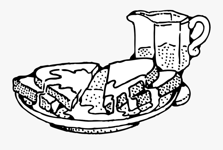 French Toast Coloring Page, Transparent Clipart