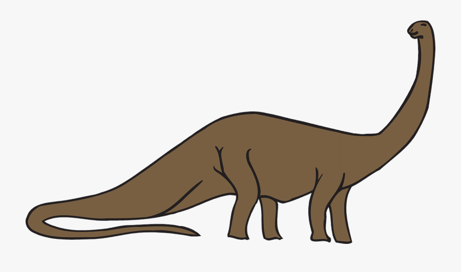 Dinosaurs Clipart Brown - Dinosaurs With Long Neck And Tail, Transparent Clipart