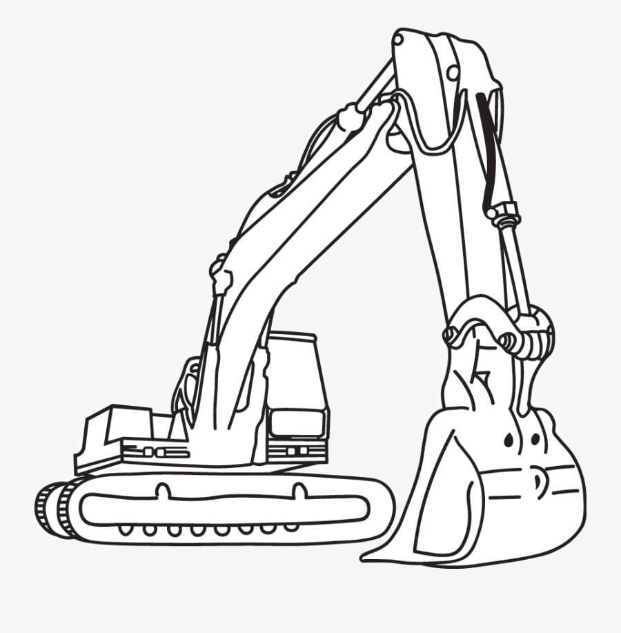 Transparent Excavator Clipart - Construction Trucks To Color, Transparent Clipart