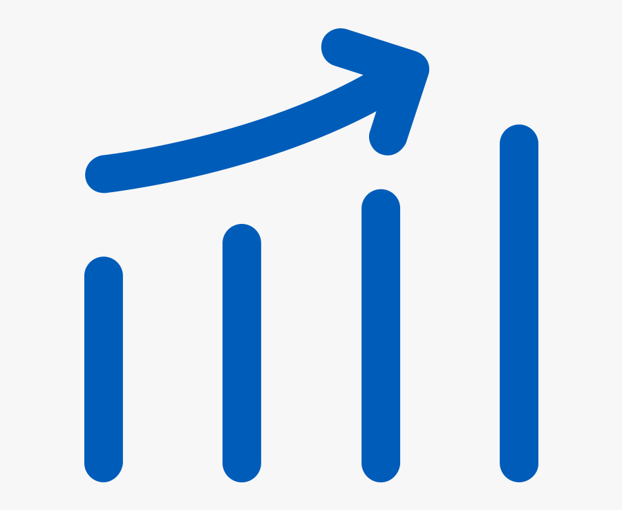 Graph Going Up Blue Icon, Transparent Clipart