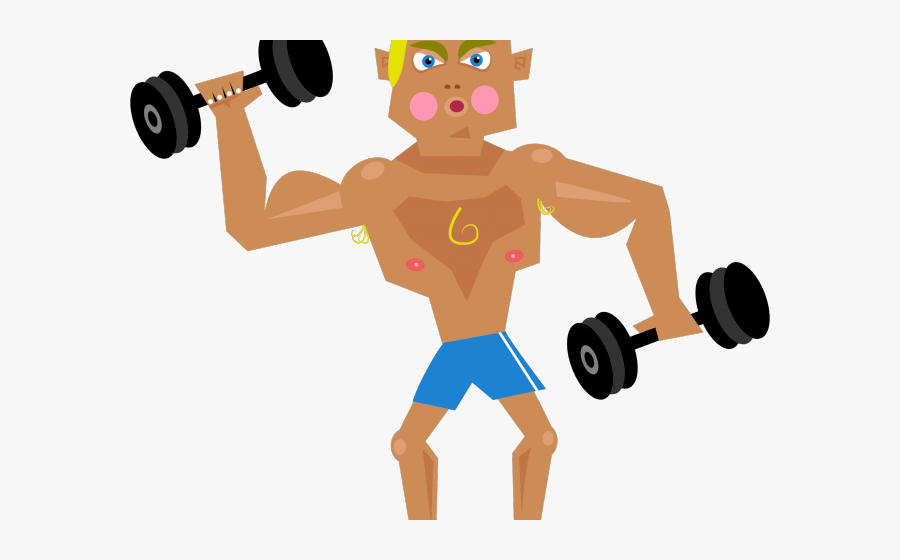 Fitness Man Png -fitness Man Cliparts - Png Cartoon Muscle Guy, Transparent Clipart