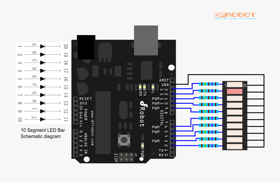 Transparent Bar Graph Clipart - Led Bar Arduino, Transparent Clipart