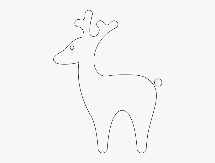 Deer,horn,line Art - Reindeer, Transparent Clipart