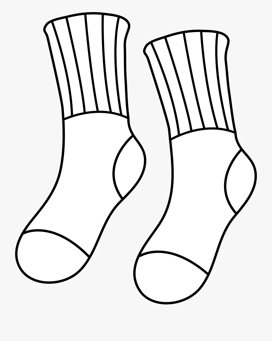 Socks Clipart Coloring - Black And White Socks Clipart Png, Transparent Clipart