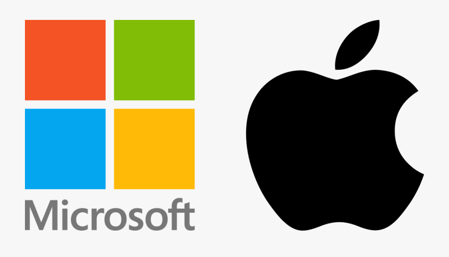 Path Clipart Diverging Road - Microsoft And Apple Logos, Transparent Clipart
