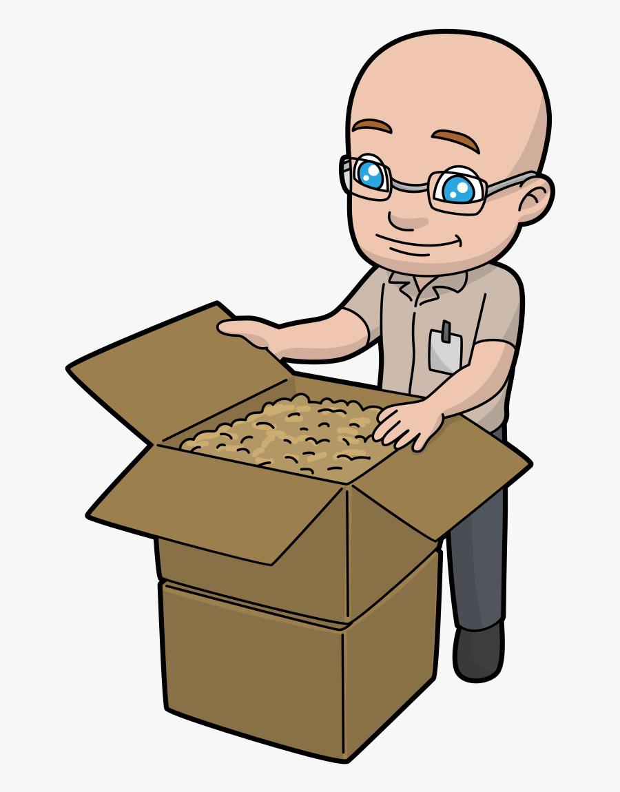 Cartoon Opening A Package, Transparent Clipart