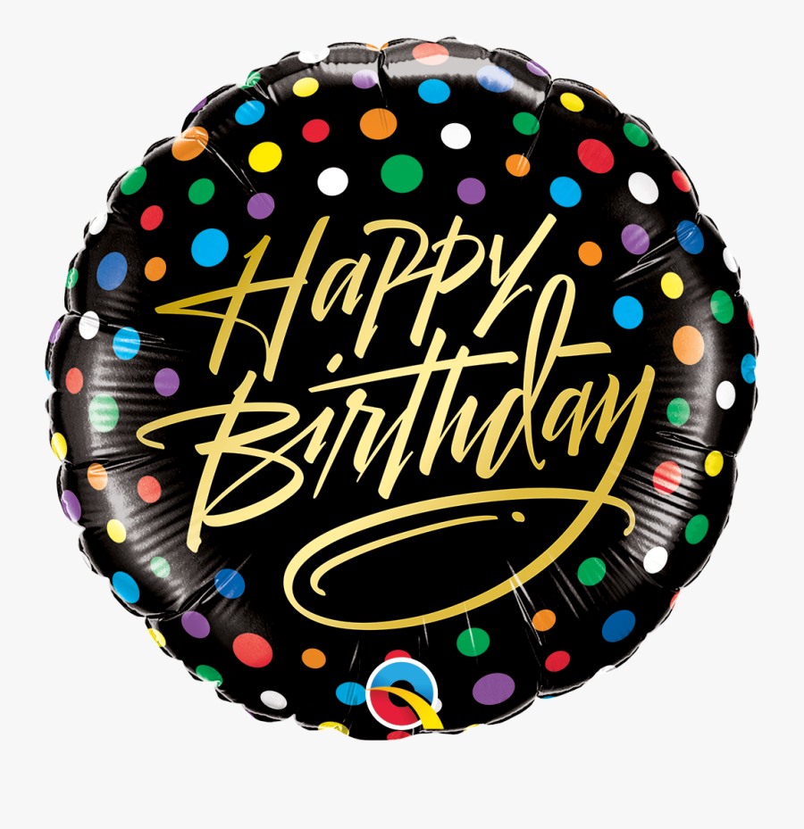 Happy Birthday Black Balloon, Transparent Clipart