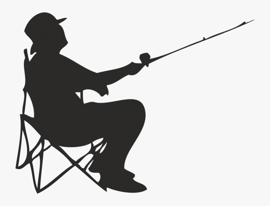 Fisherman Fishing Angling - Silhouette Of Man Fishing, Transparent Clipart