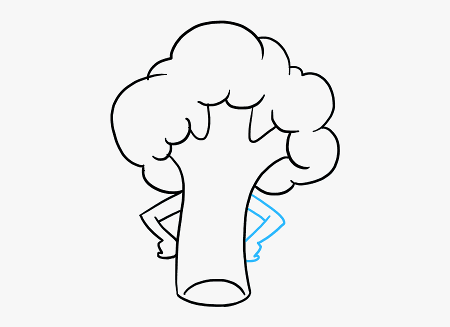 How To Draw Broccoli - Draw A Broccoli With Face, Transparent Clipart
