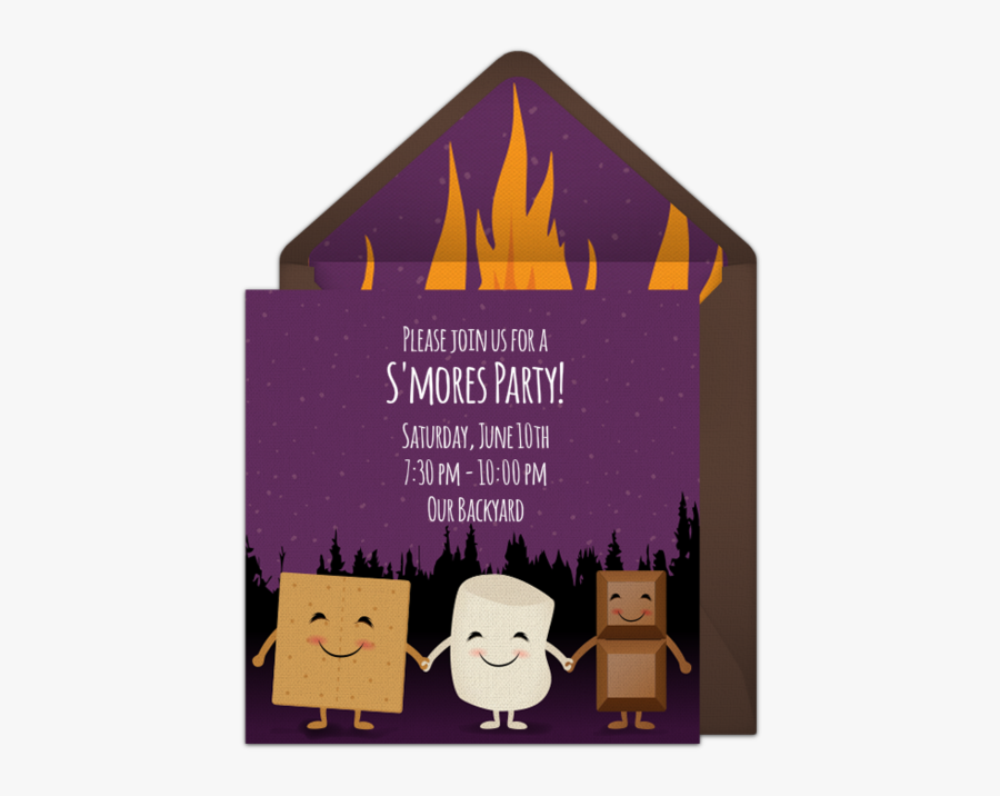 Clip Art Bonfire Party Invite - Online Bonfire Invite Ideas, Transparent Clipart