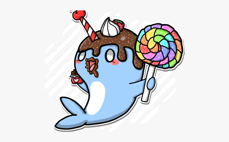 Narwhal Cartoon Ice Cream, Transparent Clipart