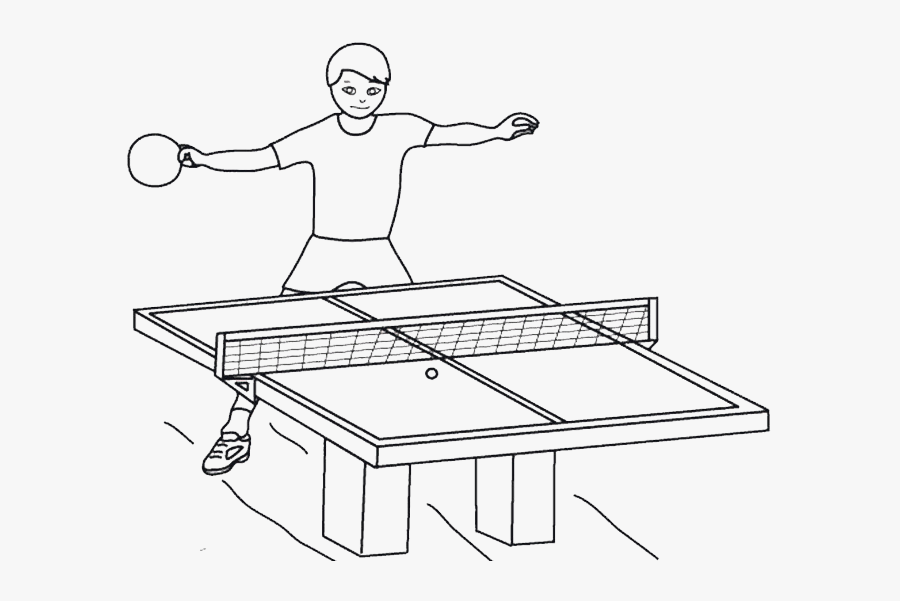 Stock Drawing Sport - Table Tennis Drawing, Transparent Clipart