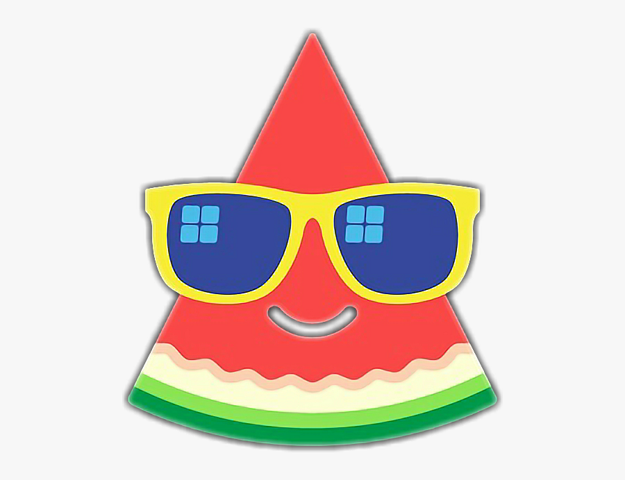 #watermelon #sunny #sunglasses #summer #holiday #funny - Watermelon Emoji Instagram, Transparent Clipart