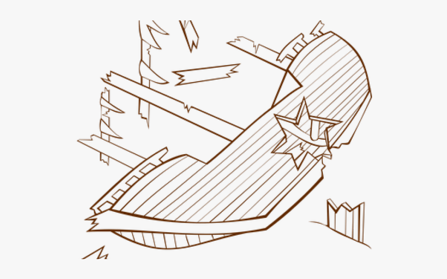 Wreck Clipart Broken Boat - Easy Sunken Ship Drawings, Transparent Clipart