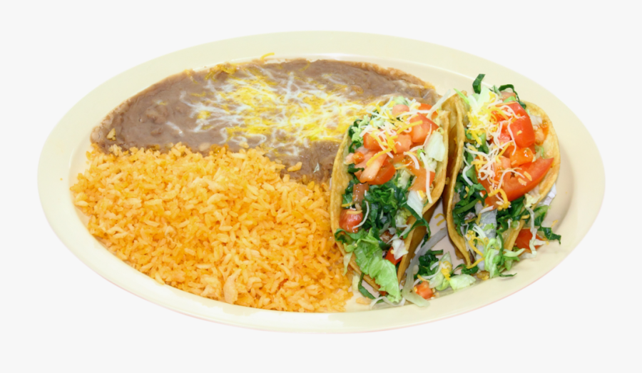 Combination Plates Chile Verde Restaurants Hard Tacos - Saffron Rice, Transparent Clipart