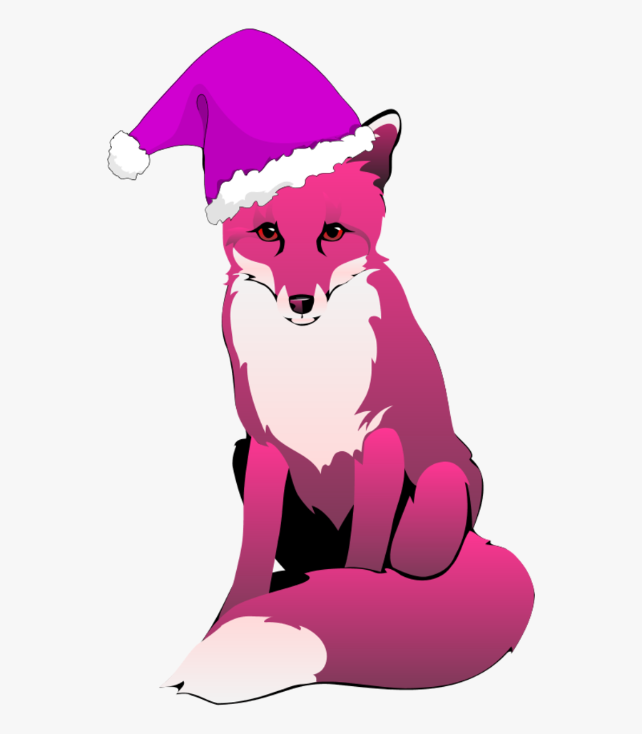 Fox Santa Hat Clipart - Fox Clipart Transparent Background, Transparent Clipart