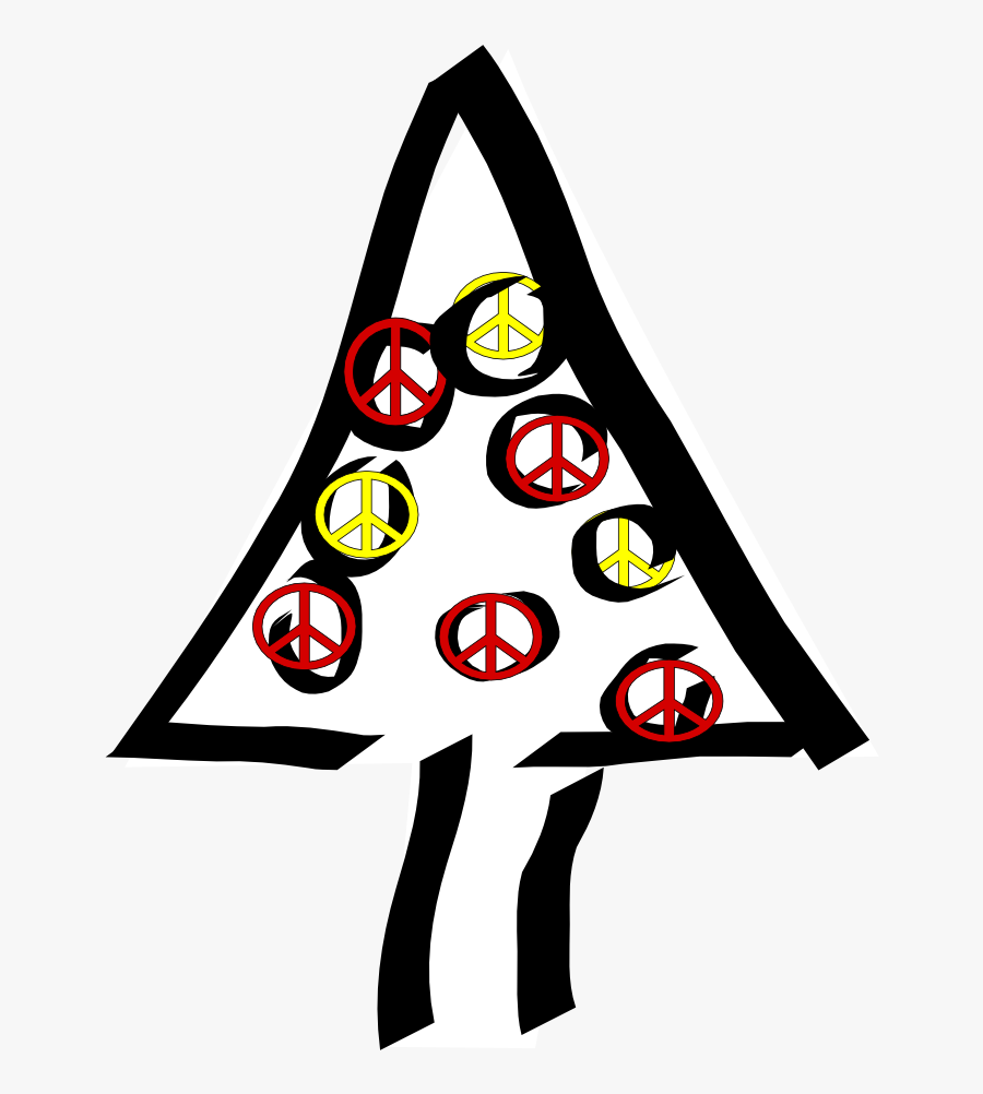 Christmas Peace Sign Clip - Christmas Tattoo Png, Transparent Clipart