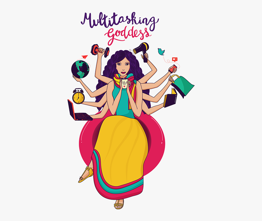 Modern Indian Woman Cartoon, Transparent Clipart