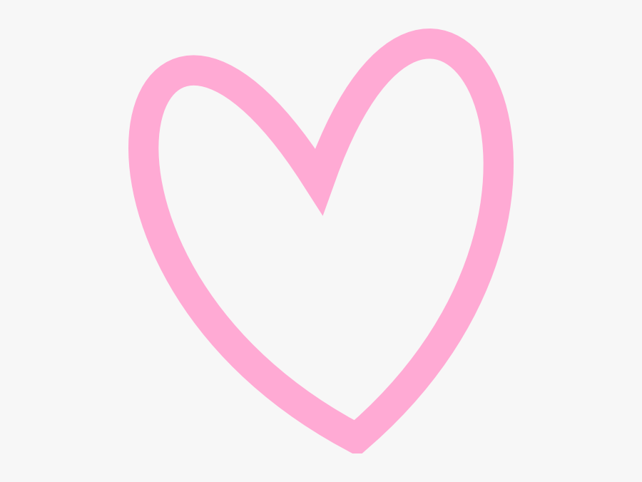 Pink Heart Outline Png, Transparent Clipart