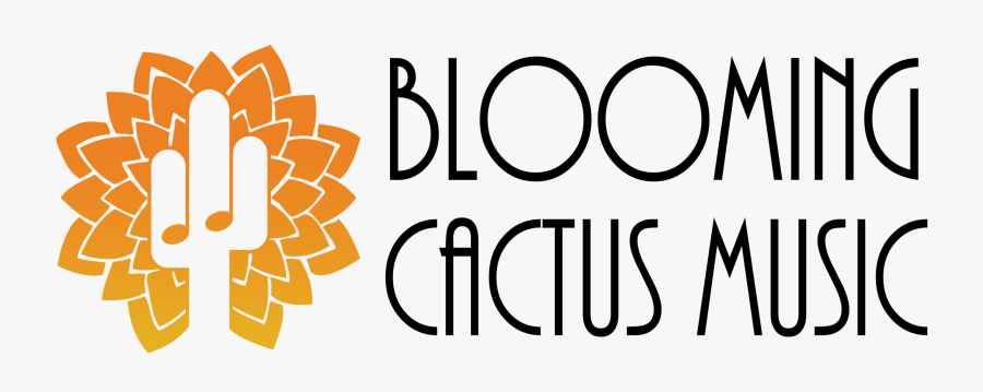 Blooming Cactus Music Logo, Transparent Clipart