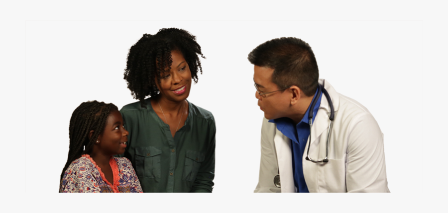 Image Of African American Asthma Patient With A Doctor - Sitting, Transparent Clipart