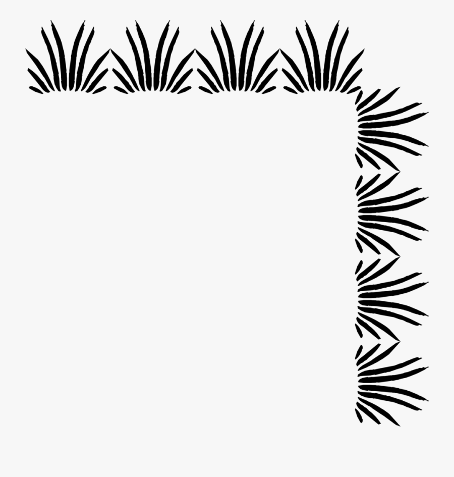 Grass Clipart Black And White - Border With No Background, Transparent Clipart