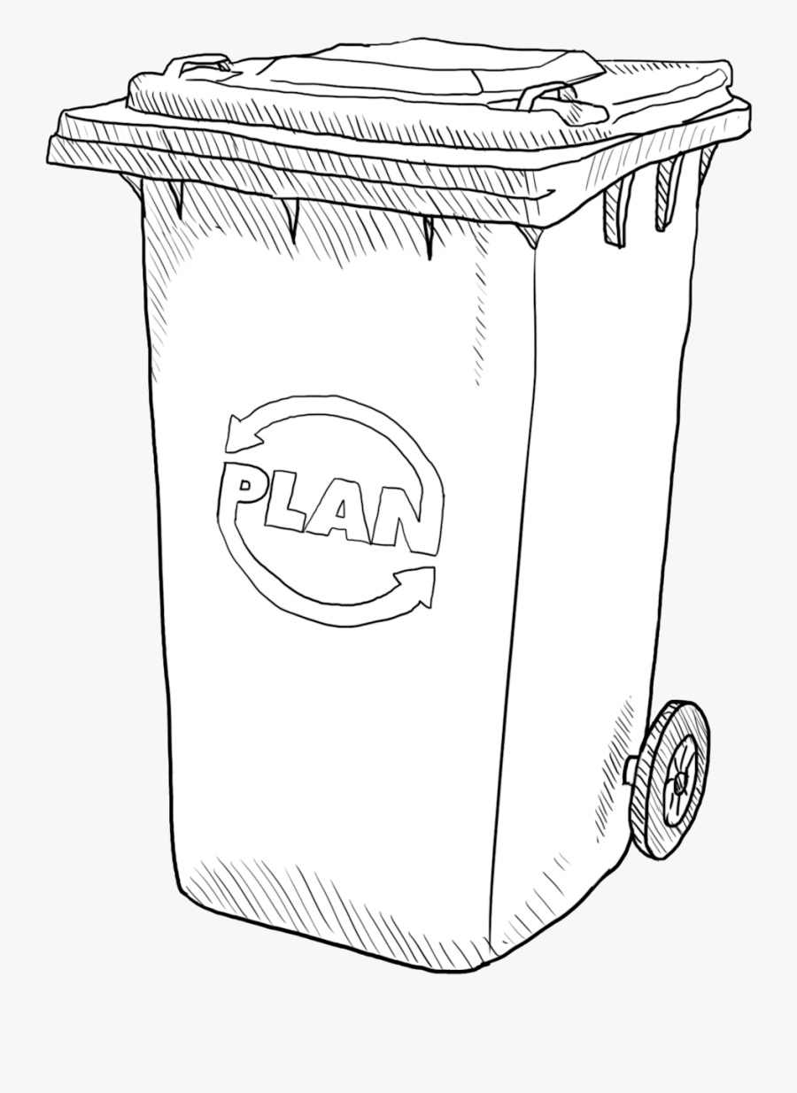 Transparent Garbage Can Clipart - Sketch, Transparent Clipart