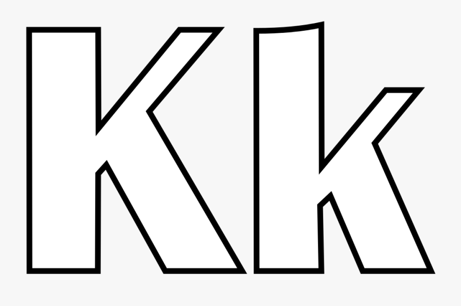 Letter K Coloring Pages - Letter K Clipart Black And White, Transparent Clipart