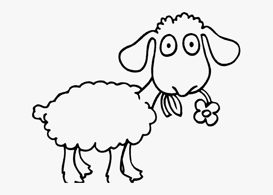 Transparent Baby Lamb Clipart Black And White - Sheep To Color Clipart, Transparent Clipart