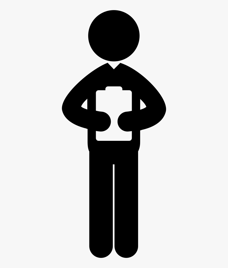 Standing Male Person Reading A Paper Comments - Man With Tie Icon, Transparent Clipart