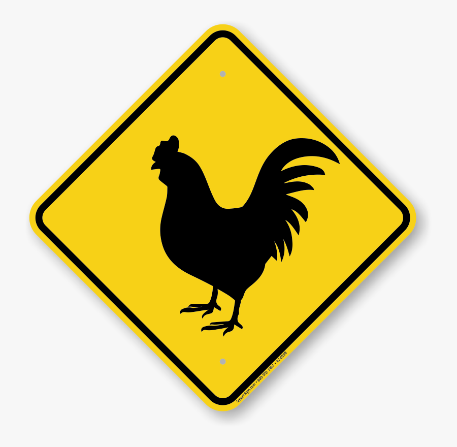Chicken Crossing Signs Zoom - Steep Hill Ahead Sign, Transparent Clipart