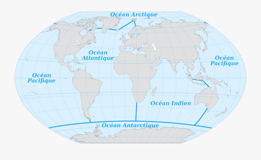 World Oceans Link Italia - Map Of The 6 Oceans, Transparent Clipart