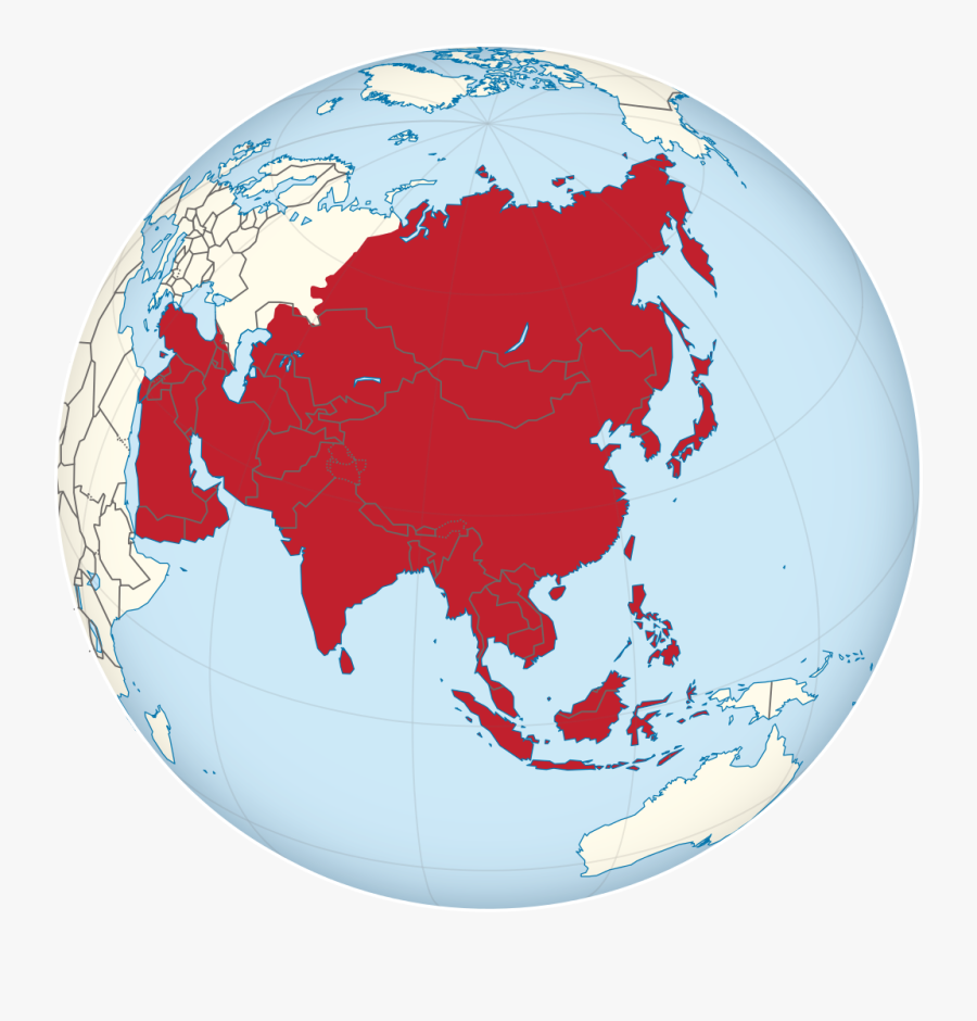 Globe Png Red - Asia On World, Transparent Clipart