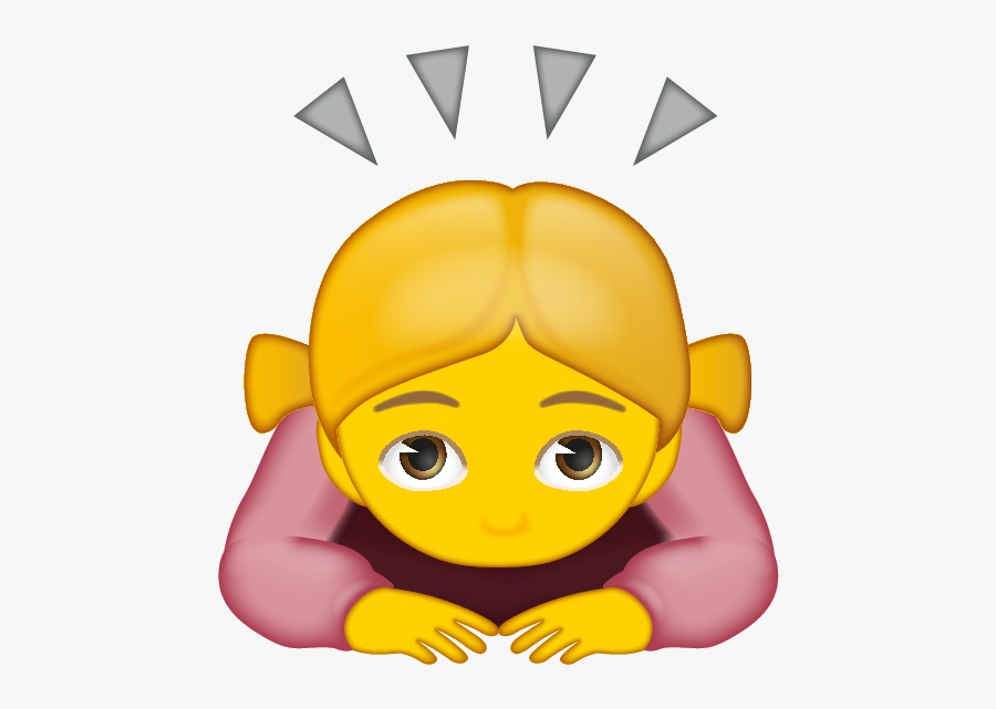 Emoji Woman Bowing, Transparent Clipart