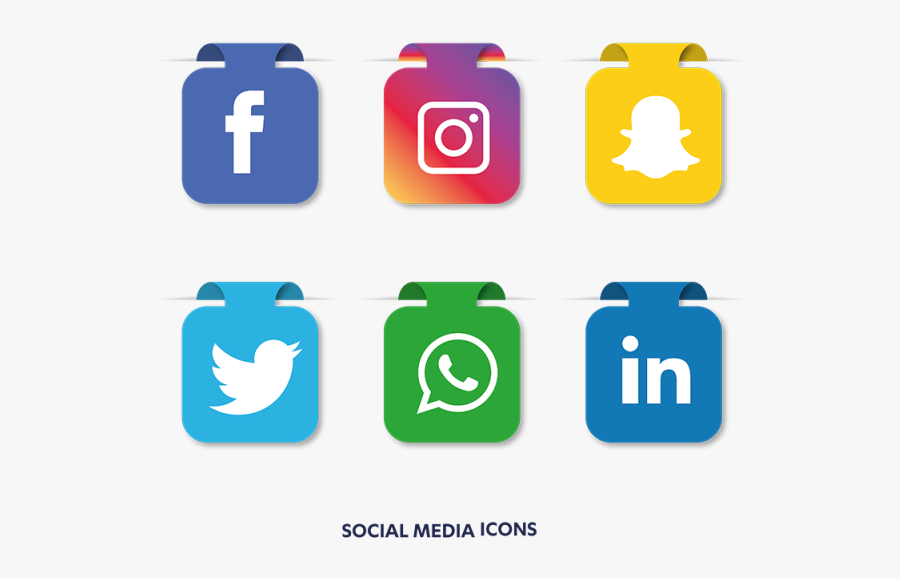 Social Media Icons Set - Instagram Facebook Icon Png, Transparent Clipart