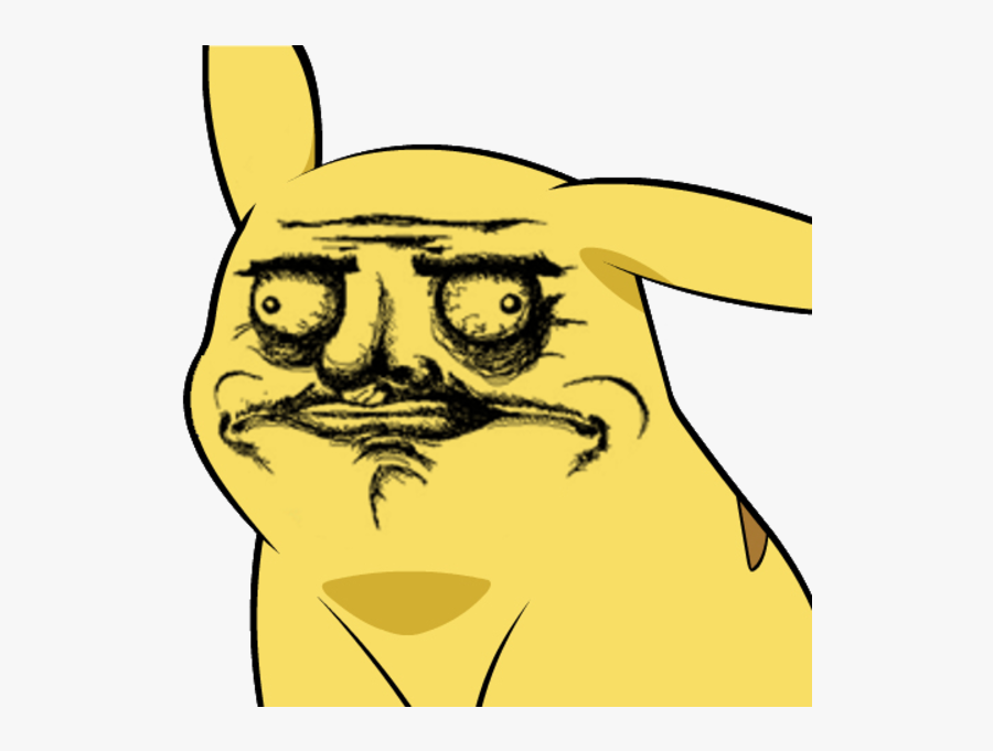 Pikachu Face Yellow Black Facial Expression Black And - Pikachu Meme Face Png, Transparent Clipart