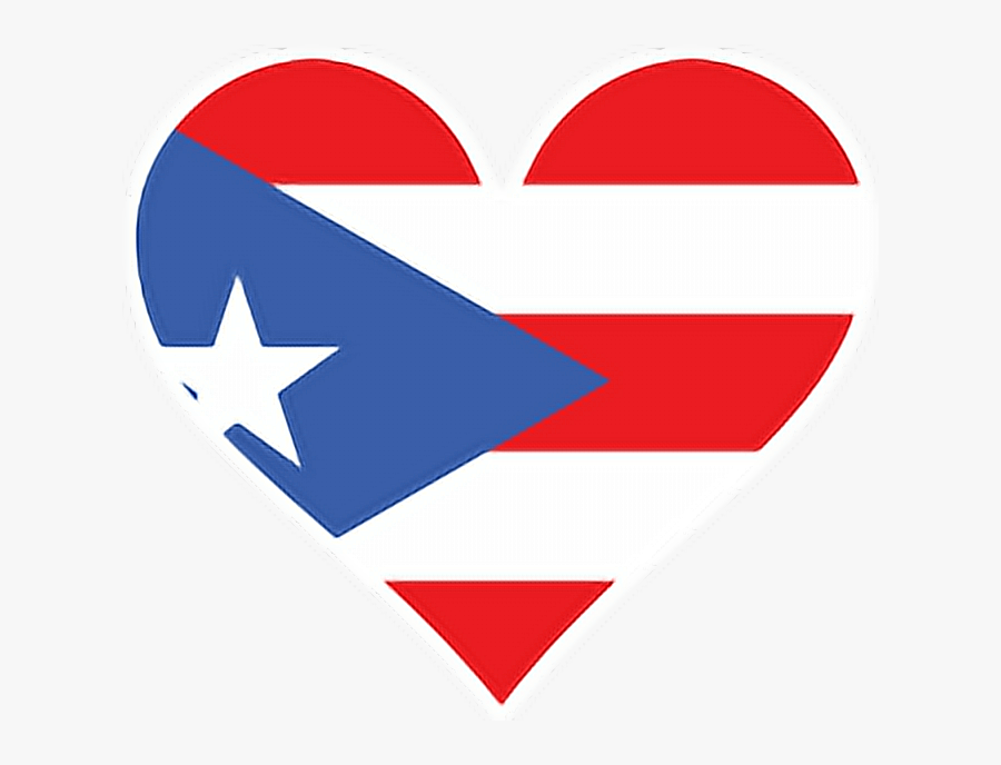 Transparent Puerto Rican Food Clipart - Puerto Rican Flag In Heart, Transparent Clipart