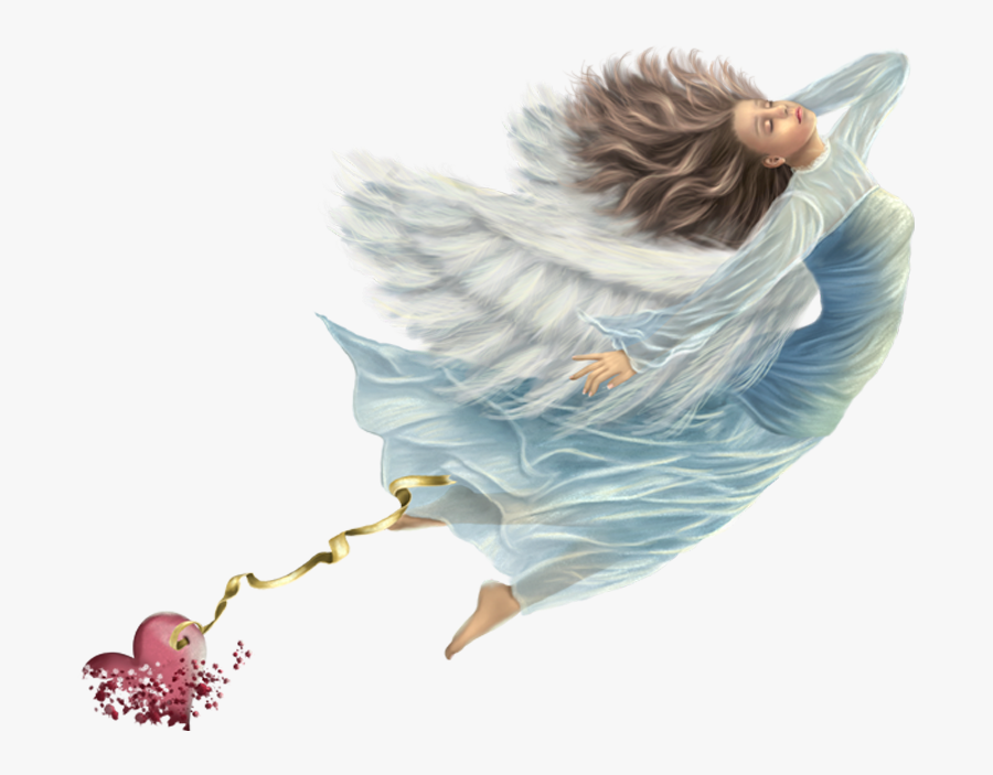 #woman #girl #angel #flying #heart #wings - Letting Go, Transparent Clipart