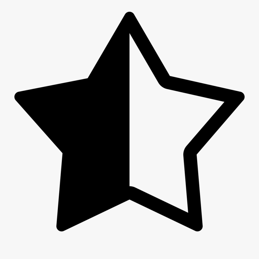Star Half Svg Png Icon Free Download - Icon, Transparent Clipart