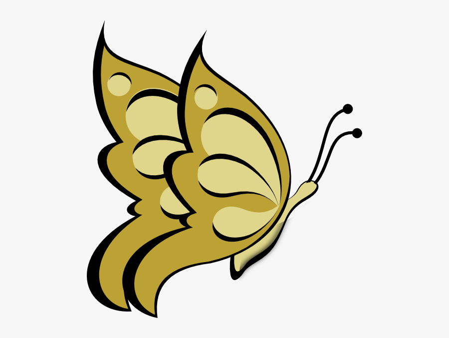 Clip Art Gold Butterfly, Transparent Clipart
