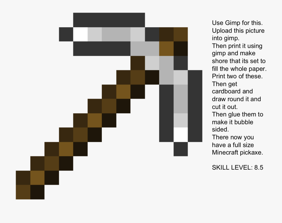 Minecraft Iron Pickaxe Png, Transparent Clipart