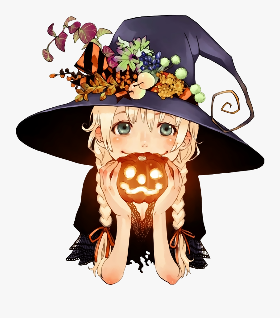 Witches Clipart Kawaii - Cute Halloween Anime Girl , Free Transparent