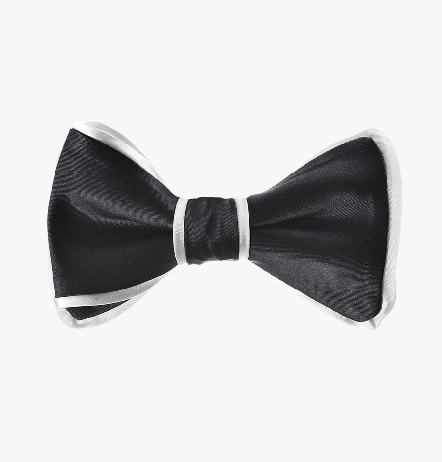 Bowtie Border Png - Black Bow Tie With White Border, Transparent Clipart