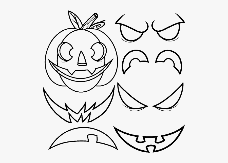 Jack Drawing Face - Easy Jack O Lantern Drawing, Transparent Clipart