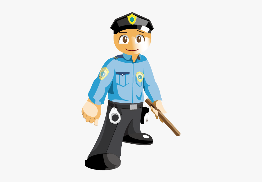 Police Cartoon Career With - Cartoon Security Guard Clipart, Transparent Clipart