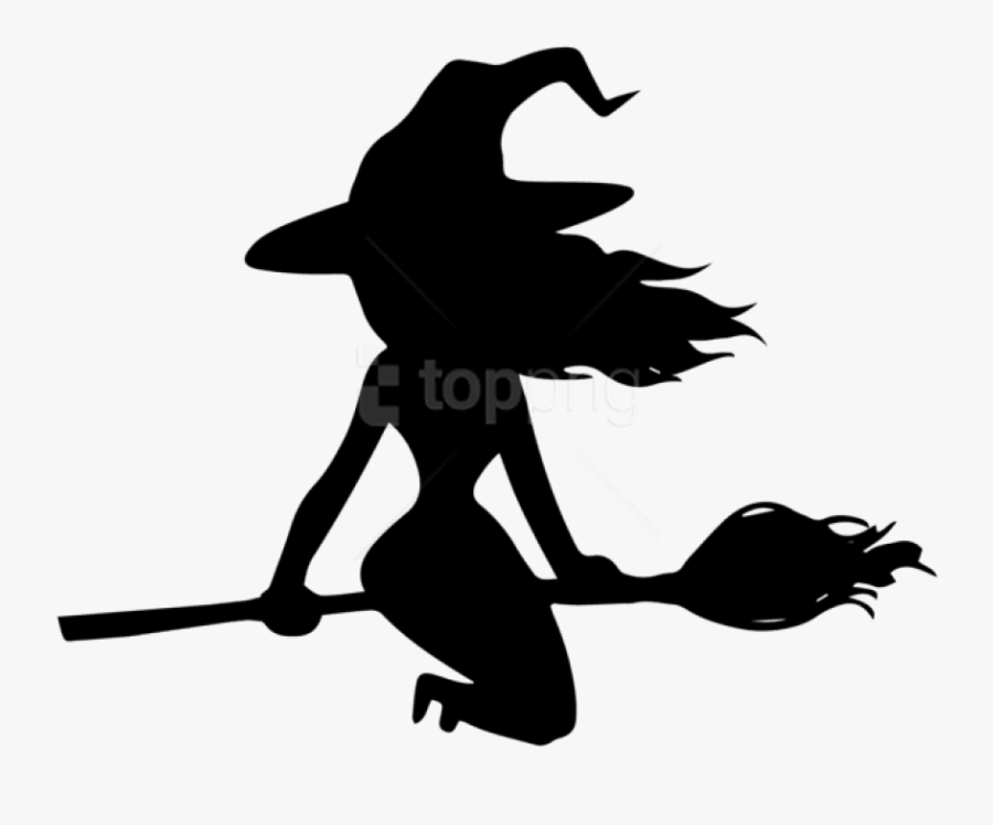 Free Png Download Halloween Witch On Broom Silhouette - Witch Silhouette Clipart Halloween, Transparent Clipart
